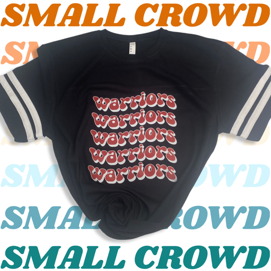 Warriors Retro Wave Varsity Tee - black/red