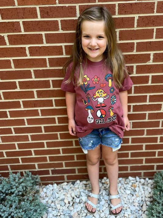 Retro Smiles Name tee - Rouge