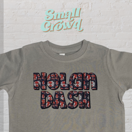 Spider Name tee - Titanium