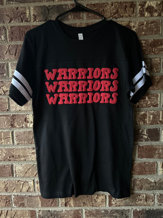 Warriors Varsity Tee - black/red puff
