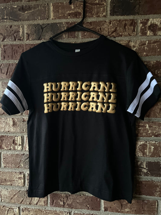Jonesboro Hurricane Varsity Tee - black/gold puff