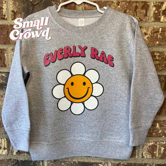 Retro Flower Name Sweatshirt - Heather Grey