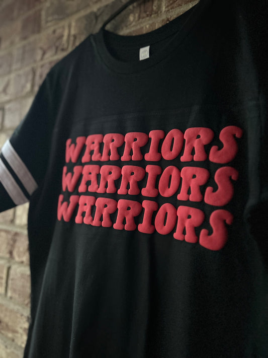 Warriors Varsity Tee - black/red puff