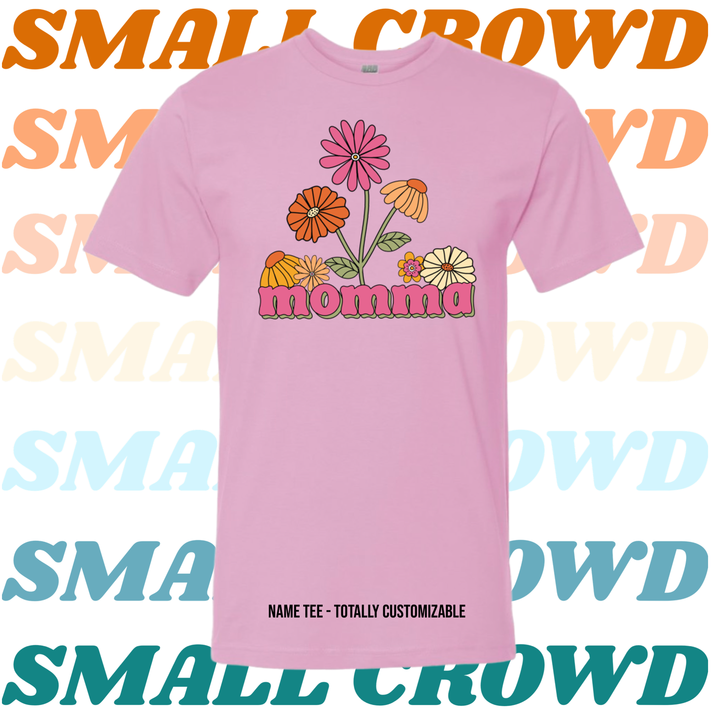 Retro Bloom Name Tee - Pink