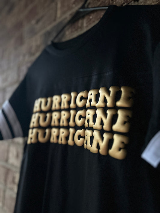 Jonesboro Hurricane Varsity Tee - black/gold puff