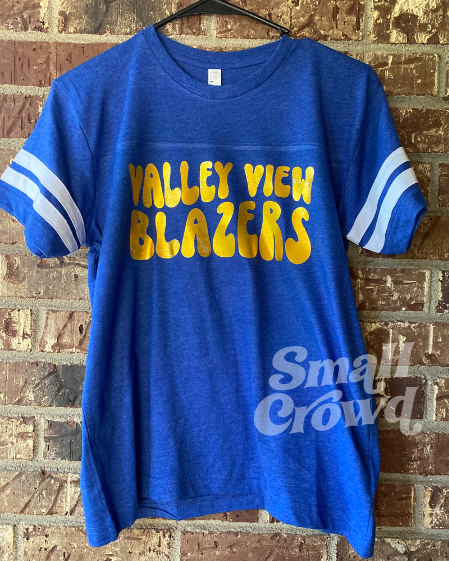 Valley View Blazers Retro Foil Varsity Tee - royal