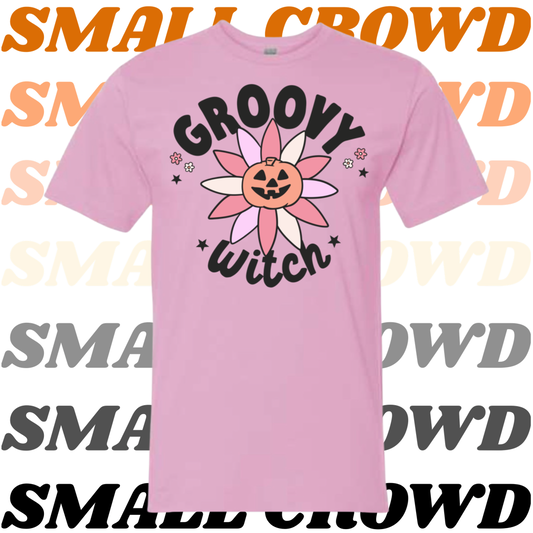 Groovy Witch tee - light pink