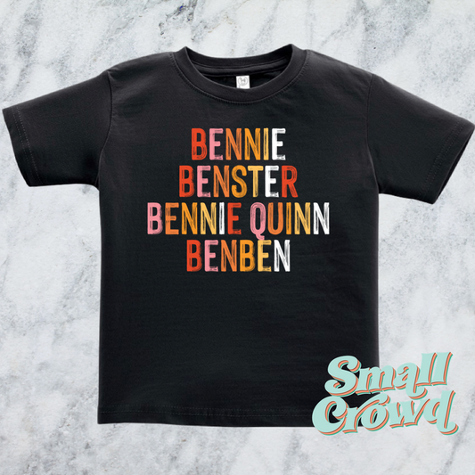 OG Warm Pink/Orange Name Tee - Black