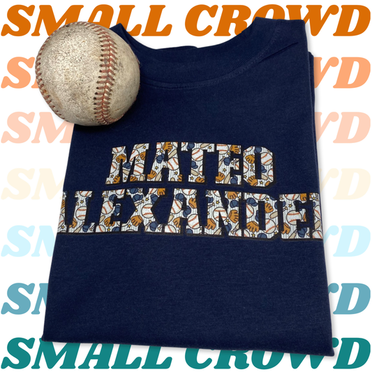 Baseball Name tee - Navy