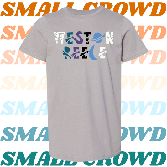 Space LETTER Name tee - Titanium