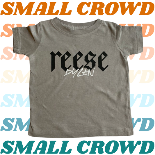 Metal Name tee - Titanium