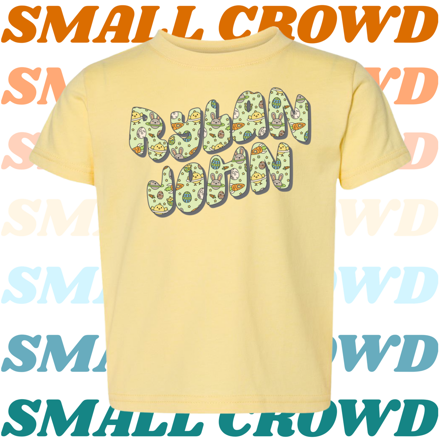 Easter Space Name tee - Butter