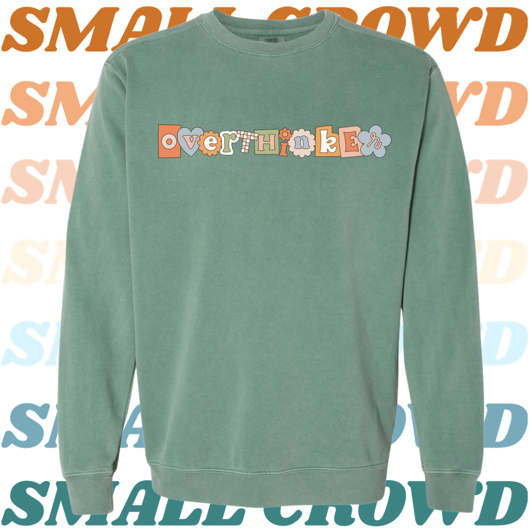 Overthinker (blue) graphic - Light Green Comfort Colors