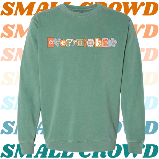 Overthinker (blue) graphic - Light Green Comfort Colors