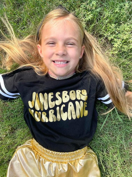Jonesboro Hurricane retro Foil Varsity Tee - black